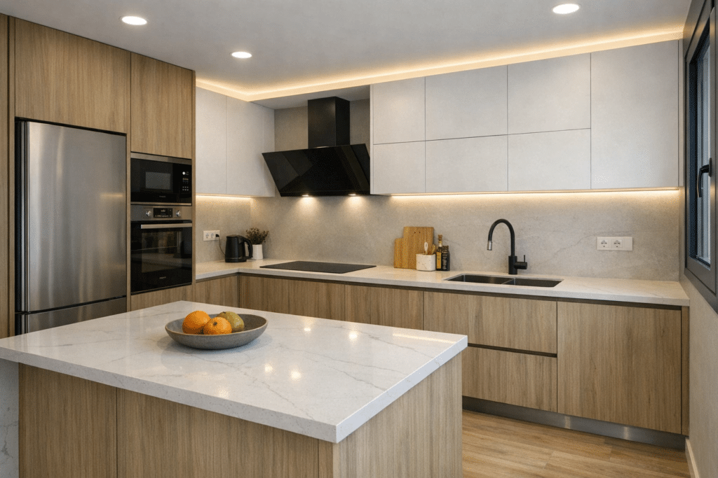 Reforma de cocina estándar en Igualada con diseño moderno
