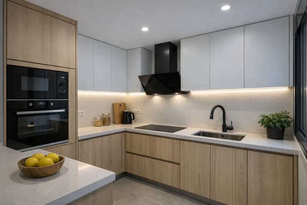 Reforma de cocina estándar en Badalona con diseño moderno
