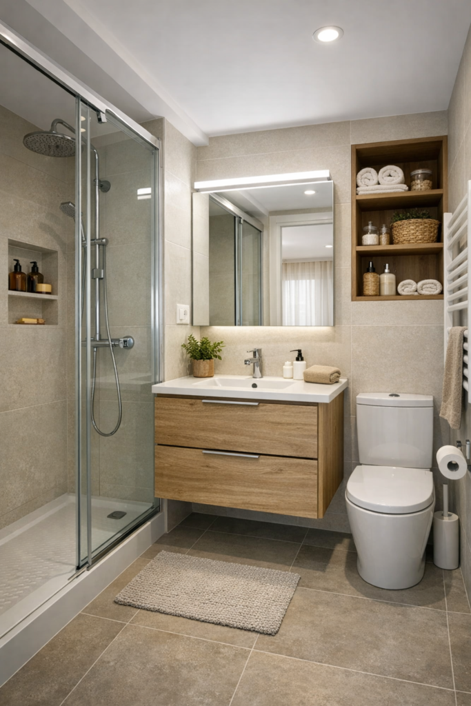 Detalle reforma de baño en Badalona
